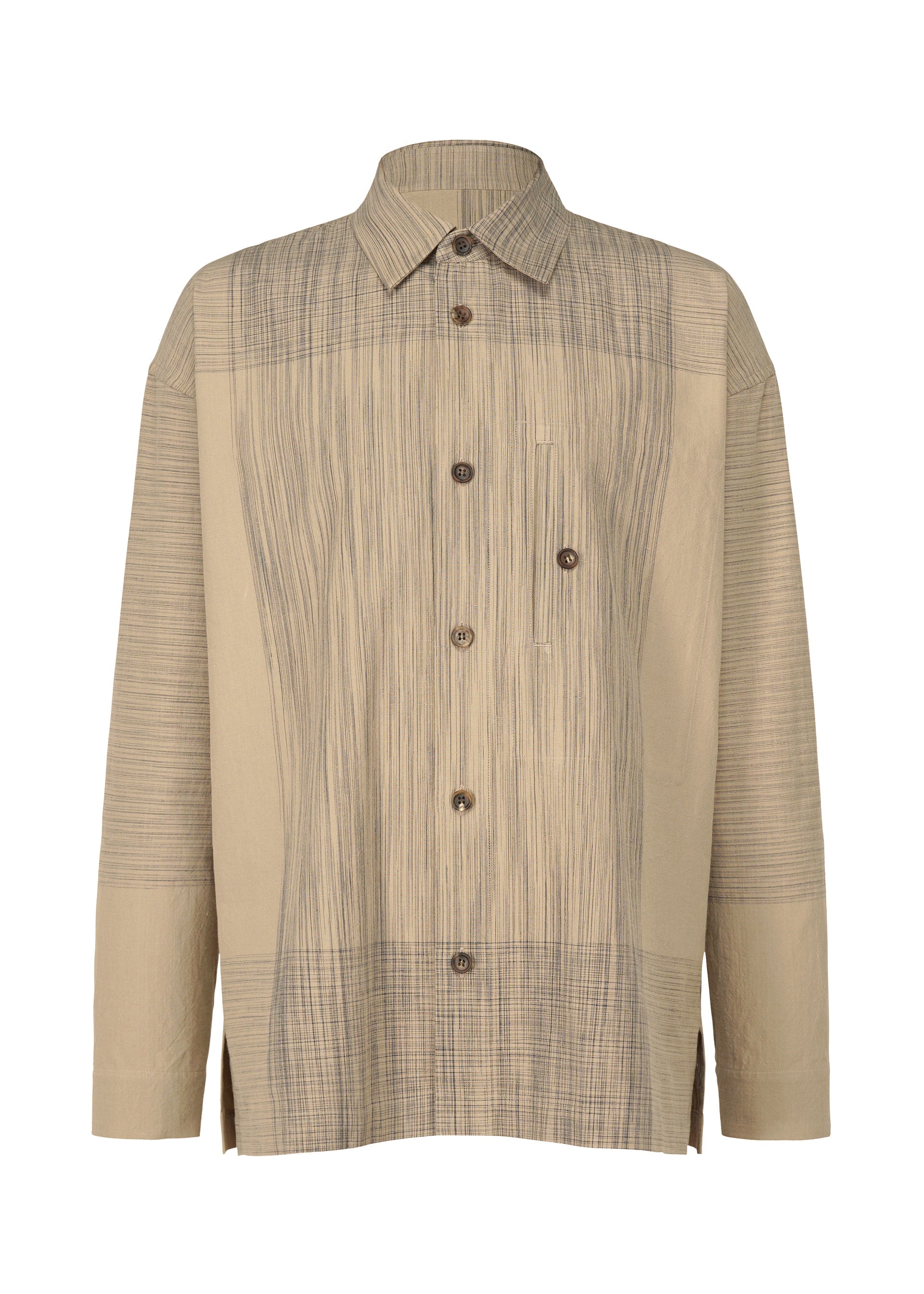 A product shot of the IM MEN KASURI shirt in beige (41).