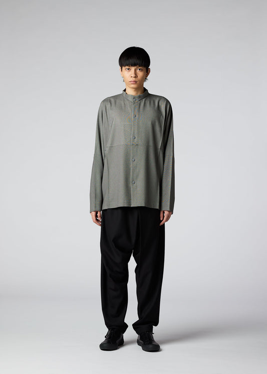 A model wears the IM Men WOOL LIKE COMPACT SHIRT shirt.