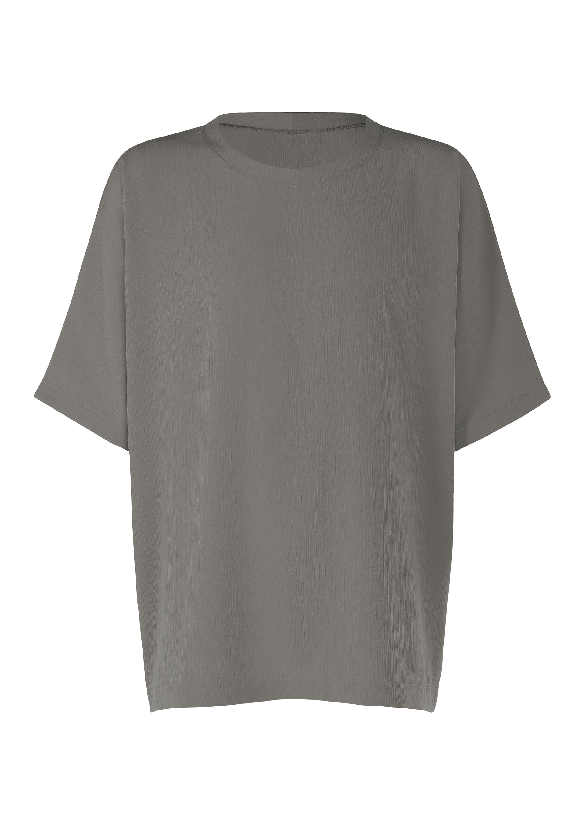 A product shot of the IM MEN CREPE T top in charcoal grey (13).