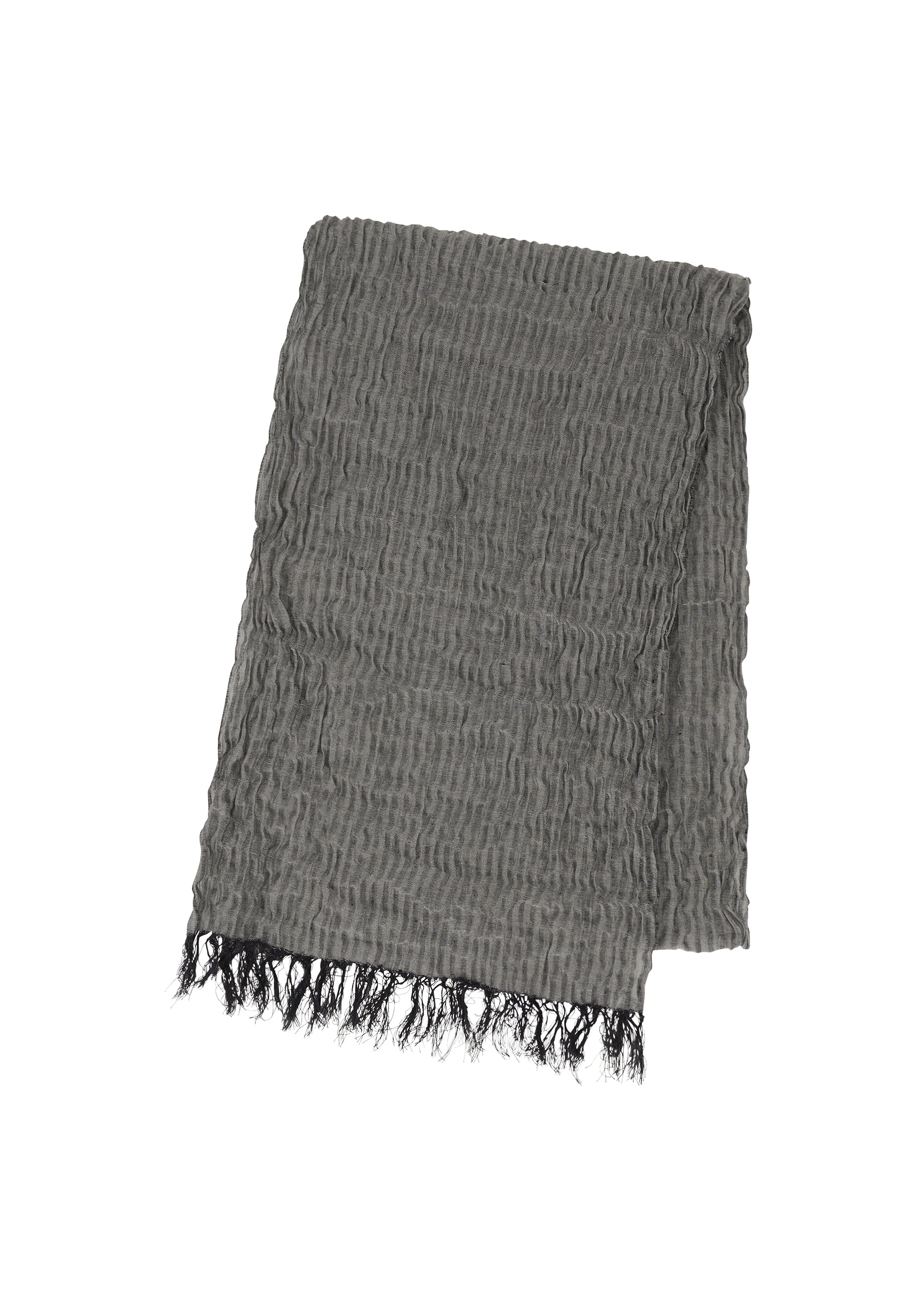 SHRINK BORDER STOLE Stole Grey