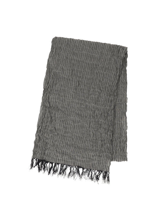 SHRINK BORDER STOLE Stole Grey