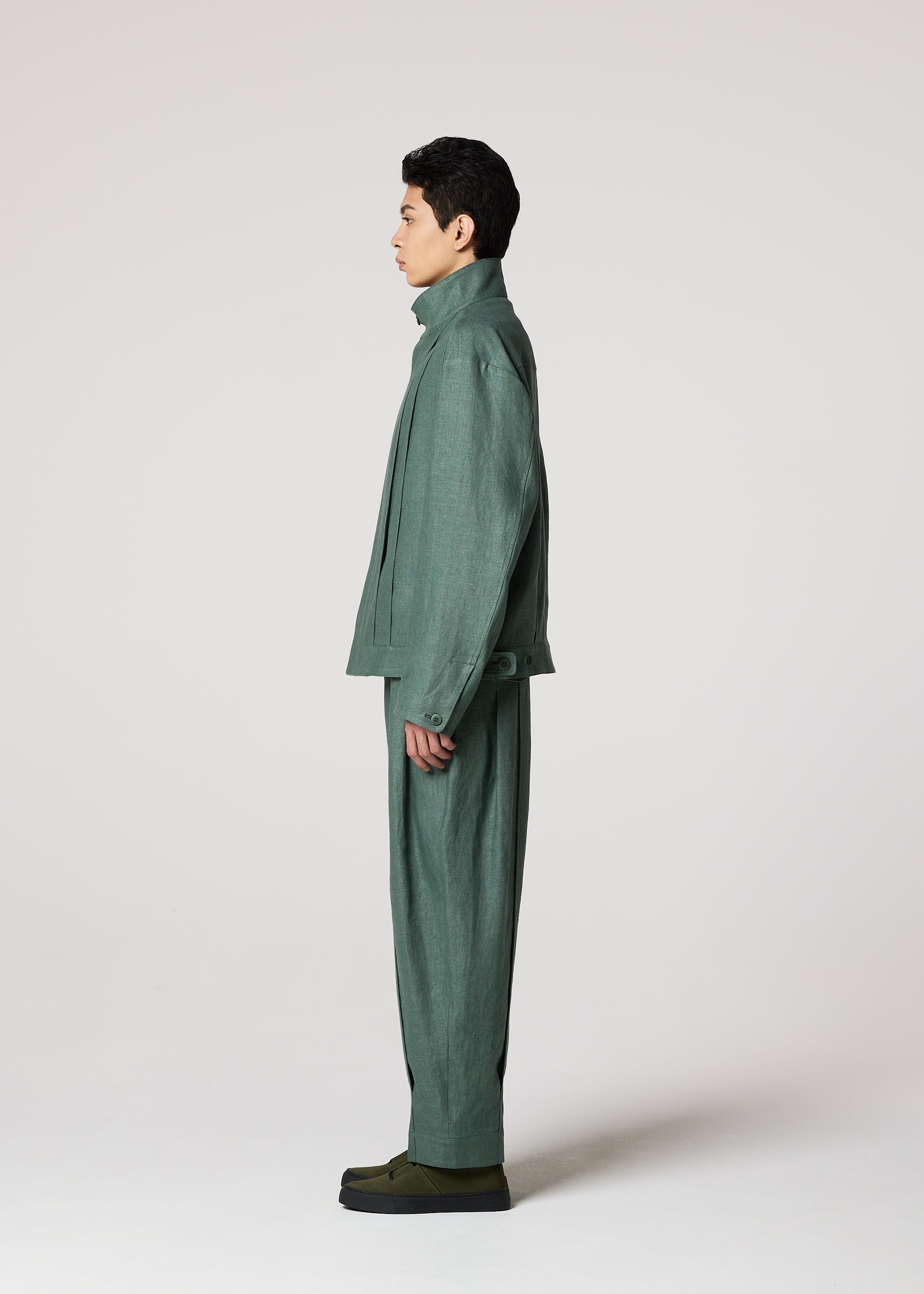 TOUGH LINEN Jacket Dark Green – ISSEY MIYAKE EU