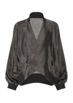 A product shot of the IM Men SATIN WASH jacket in charcoal grey (13), recurring_style.