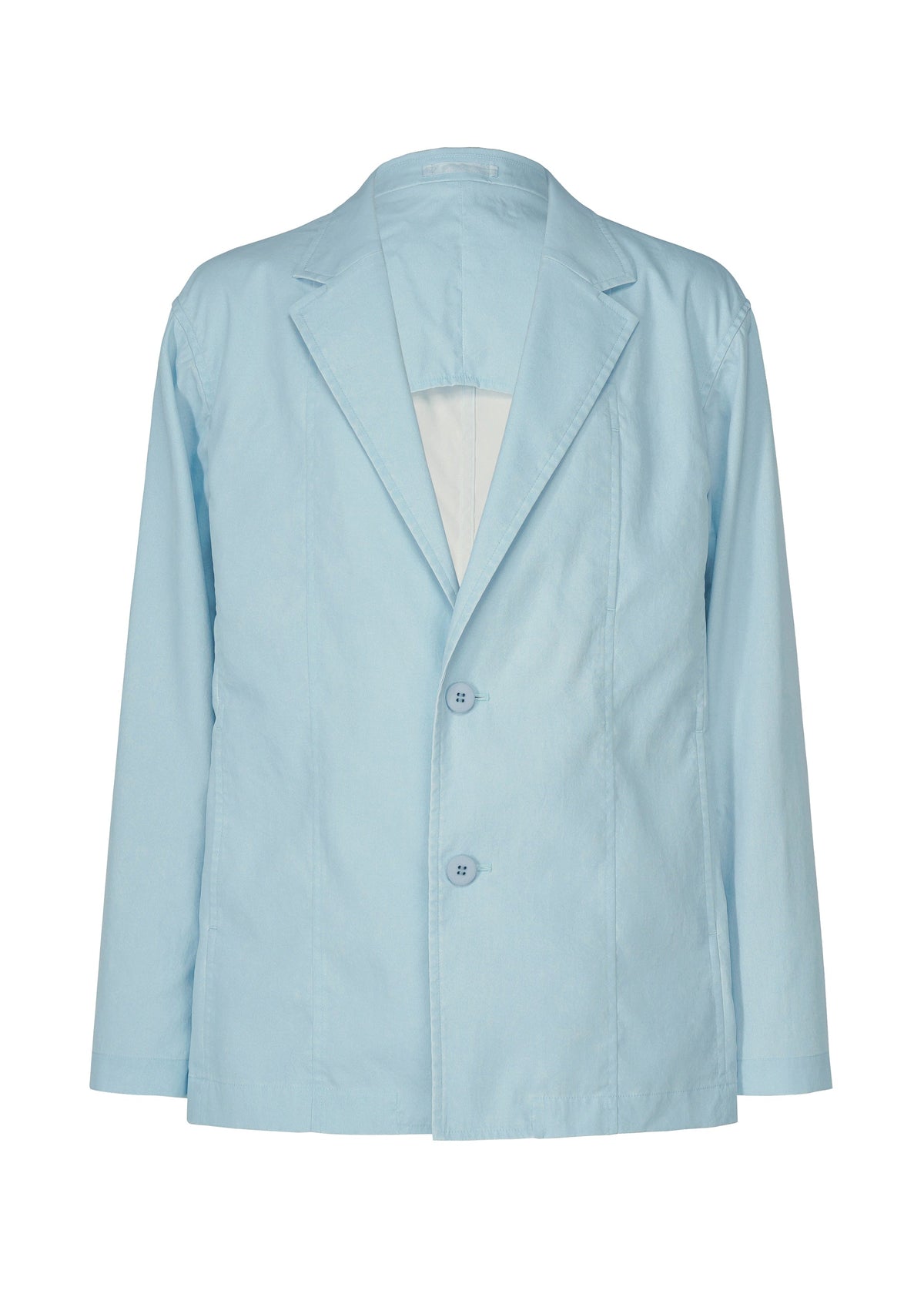 A product shot of the IM MEN AIR WASH jacket in light blue.