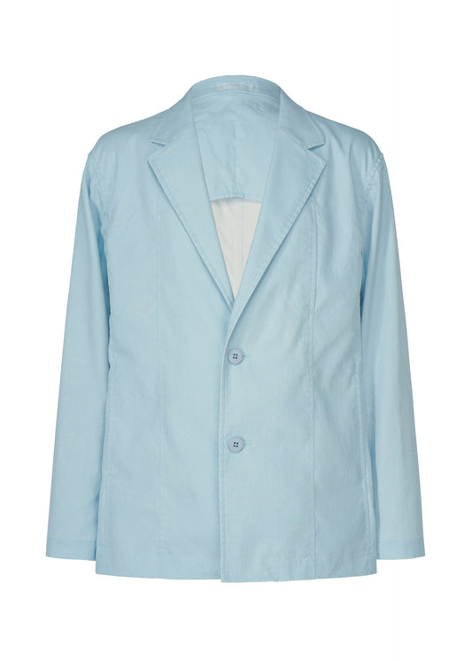 A product shot of the IM MEN AIR WASH jacket in light blue.