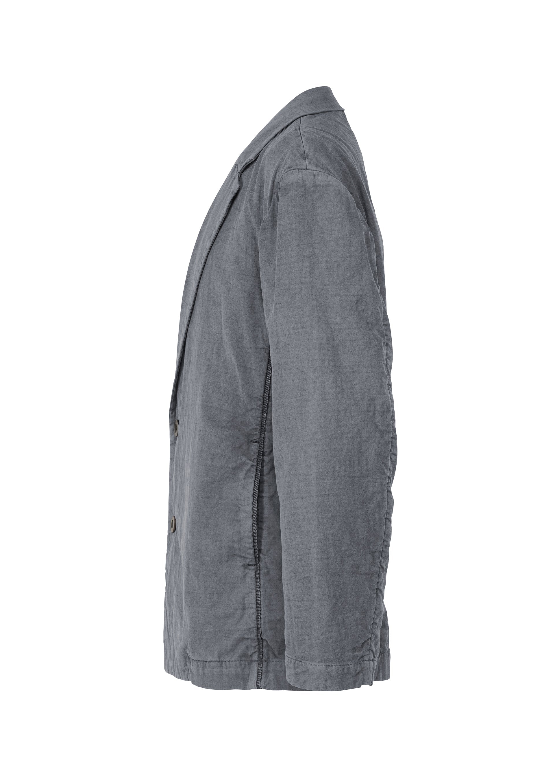 A detail shot of the IM Men PIGMENT DOUBLE FACE COTTON jacket.