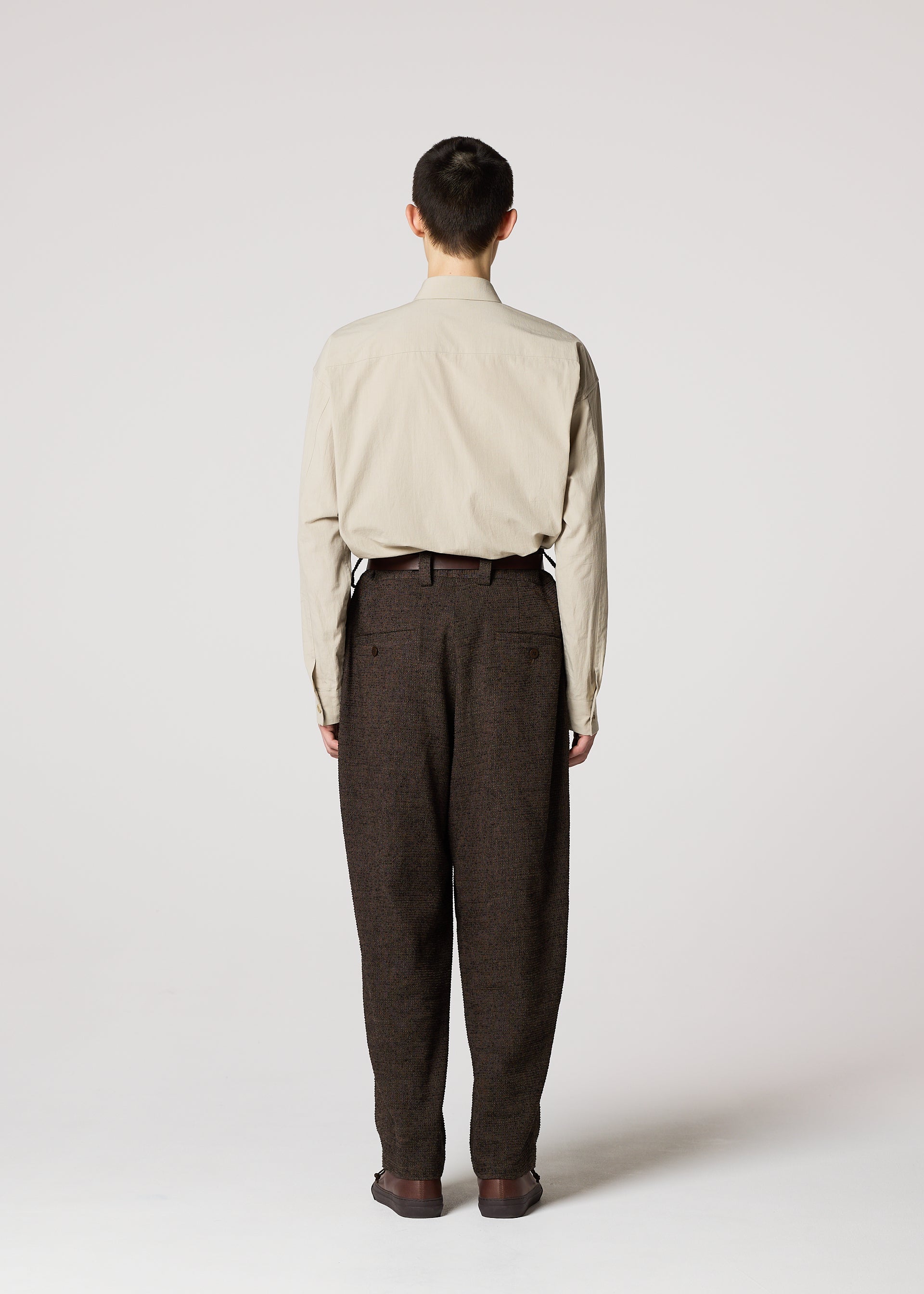 A model wears the IM MEN TEXTURES prêt à porter.