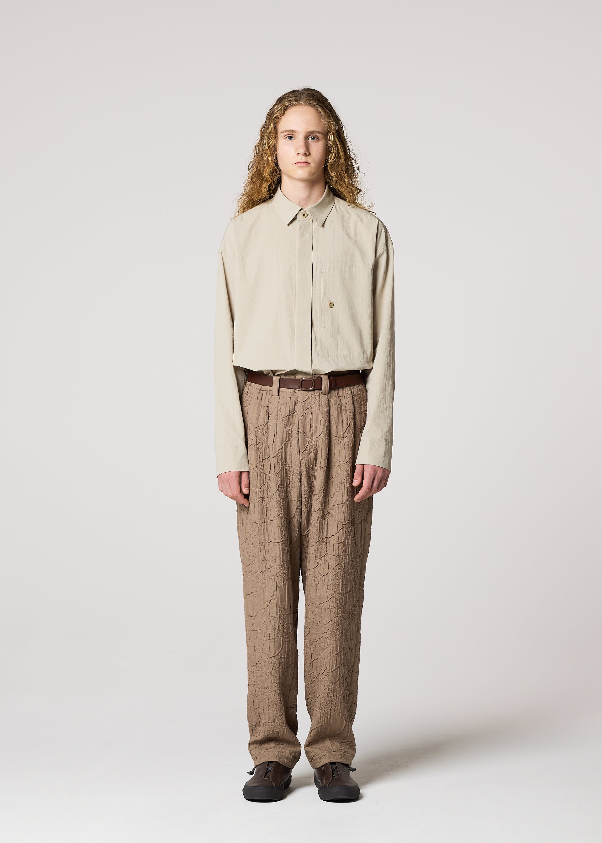 SHRINK JACQUARD Trousers Black – ISSEY MIYAKE EU