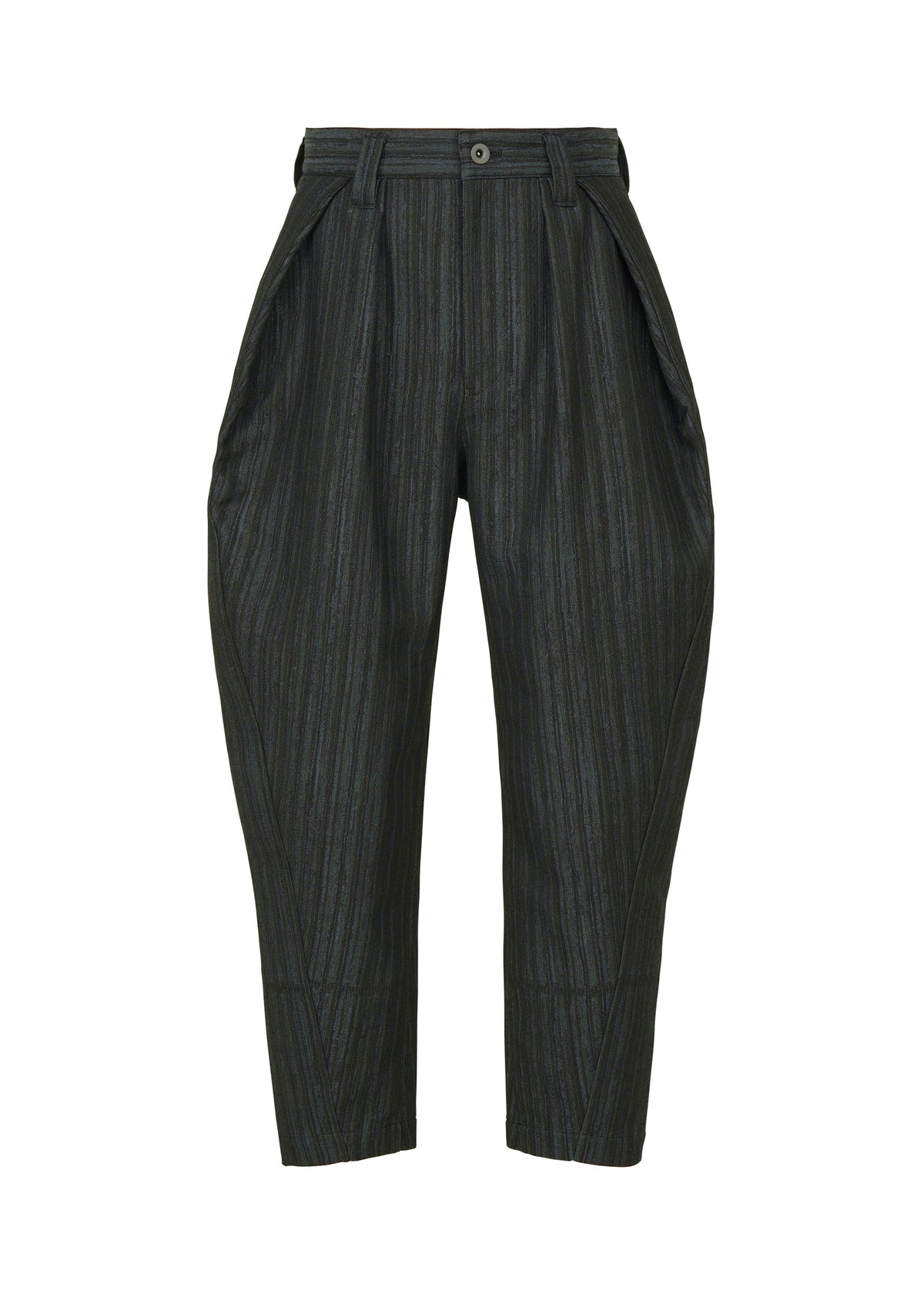 A product shot of the IM MEN CURVINESS trousers in charcoal gray.