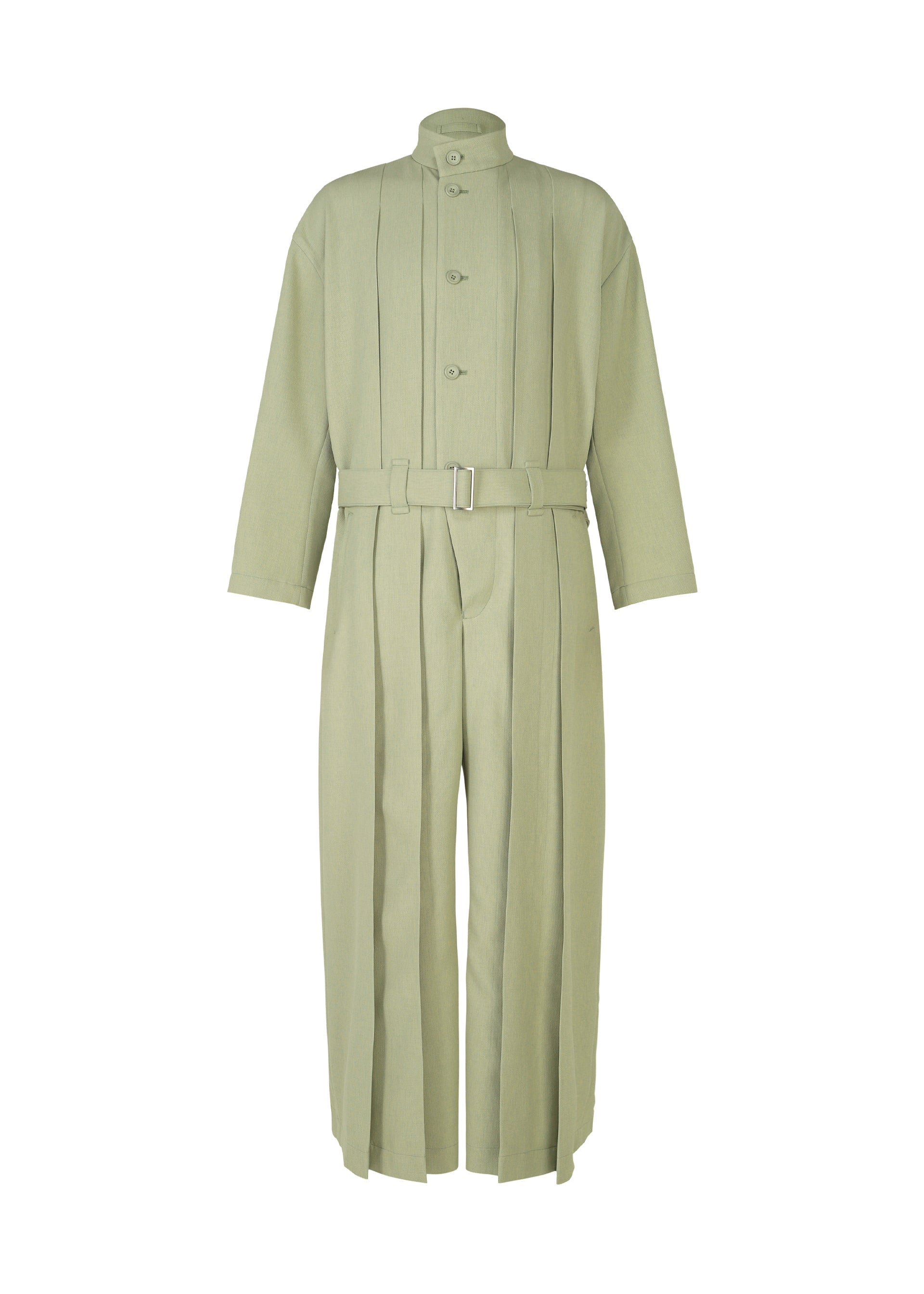 A product shot of the IM Men CORNICE jumpsuit in sage green (66), recurring_style.