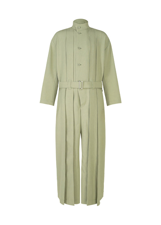 A product shot of the IM Men CORNICE jumpsuit in sage green (66), recurring_style.
