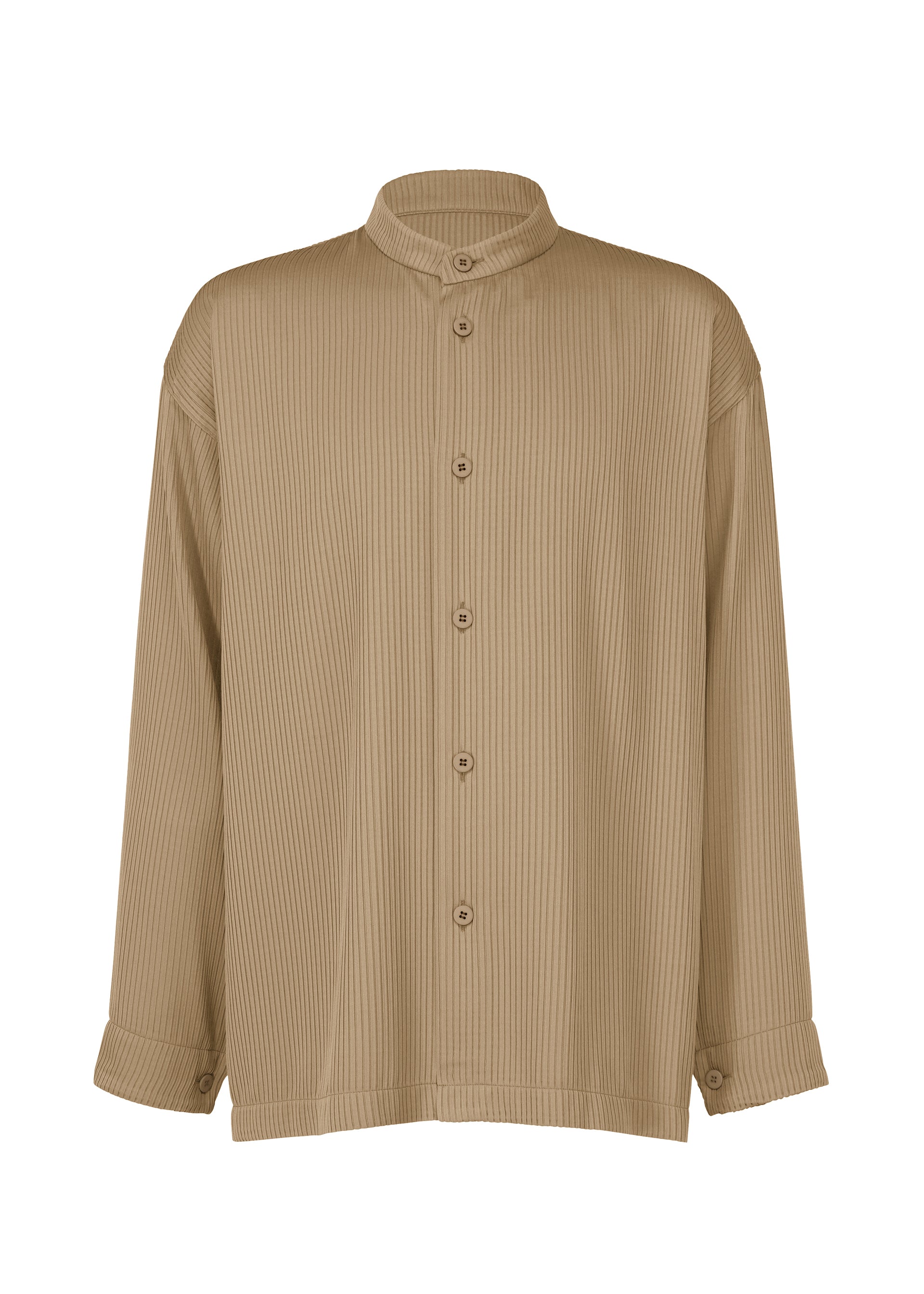 A product shot of the IM MEN ONE SIDE TUCK SHIRT prêt à porter in brown (43).