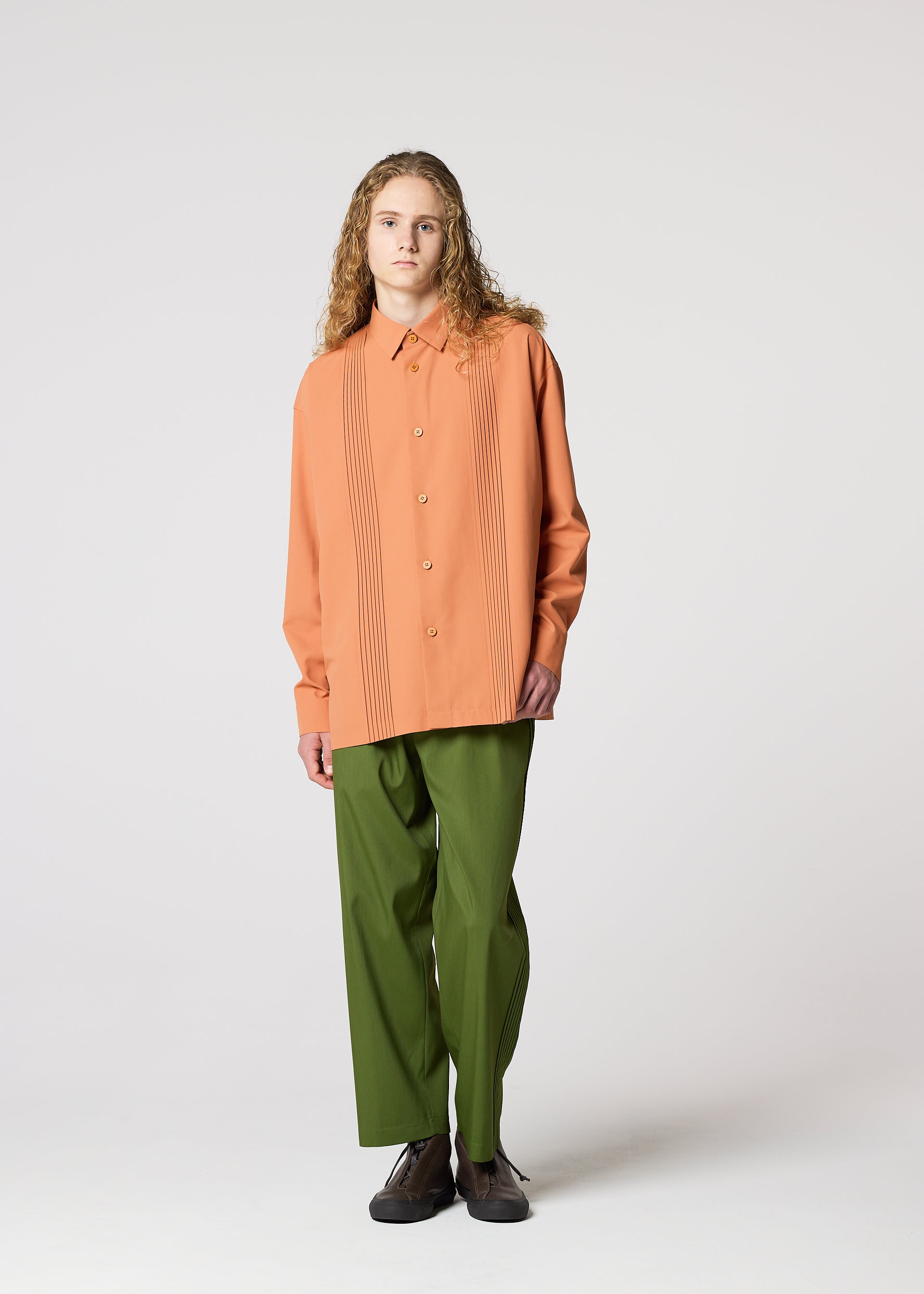 PLEATS SHIRT Shirt Light Orange – ISSEY MIYAKE EU