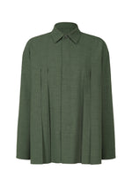 A product shot of the IM Men LINEN LIKE SHIRT shirt in dark green (63), recurring_style.