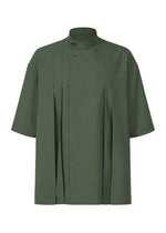 A product shot of the IM Men LINEN LIKE SHIRT shirt in dark green (63), recurring_style.