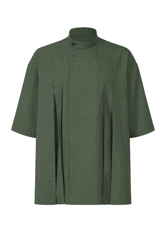 A product shot of the IM Men LINEN LIKE SHIRT shirt in dark green (63), recurring_style.