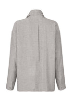 A detail shot of the IM Men STRIPE LINEN SHRINK shirt.