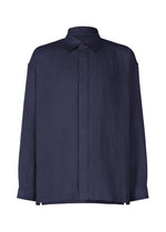 A product shot of the IM MEN FLOATING LINEN shirt in dark navy.