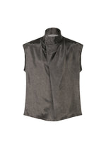 A product shot of the IM Men SATIN WASH top in charcoal grey (13), recurring_style.