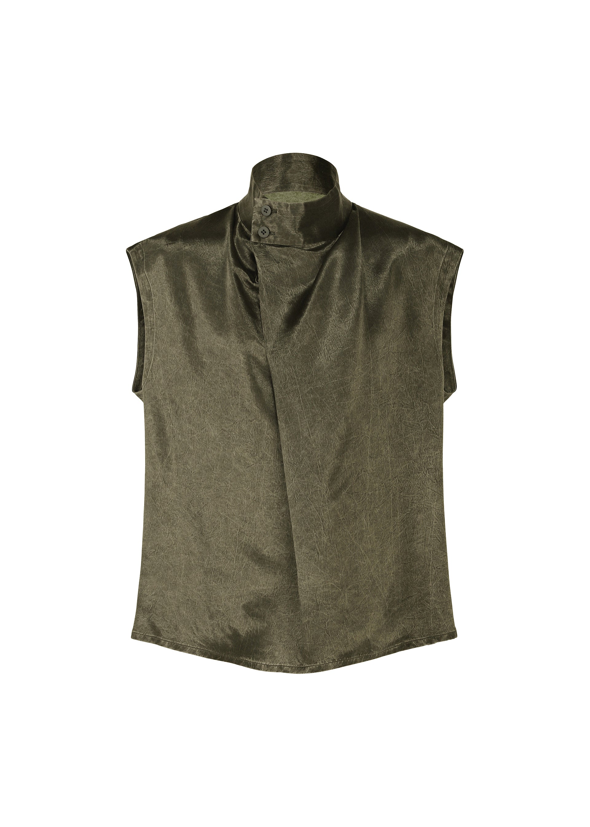 A product shot of the IM Men SATIN WASH top in khaki (65), recurring_style.