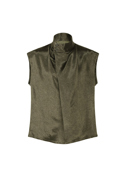 A product shot of the IM Men SATIN WASH top in khaki (65), recurring_style.