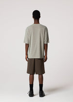 A model wears the IM MEN SHRINK STRETCH T shrink-stretch-t-t-shirt-dark-brown.