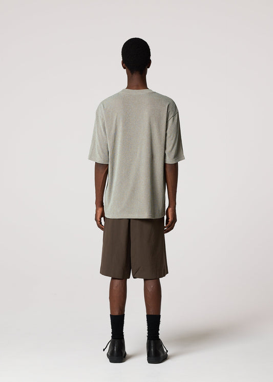A model wears the IM MEN SHRINK STRETCH T shrink-stretch-t-t-shirt-dark-brown.