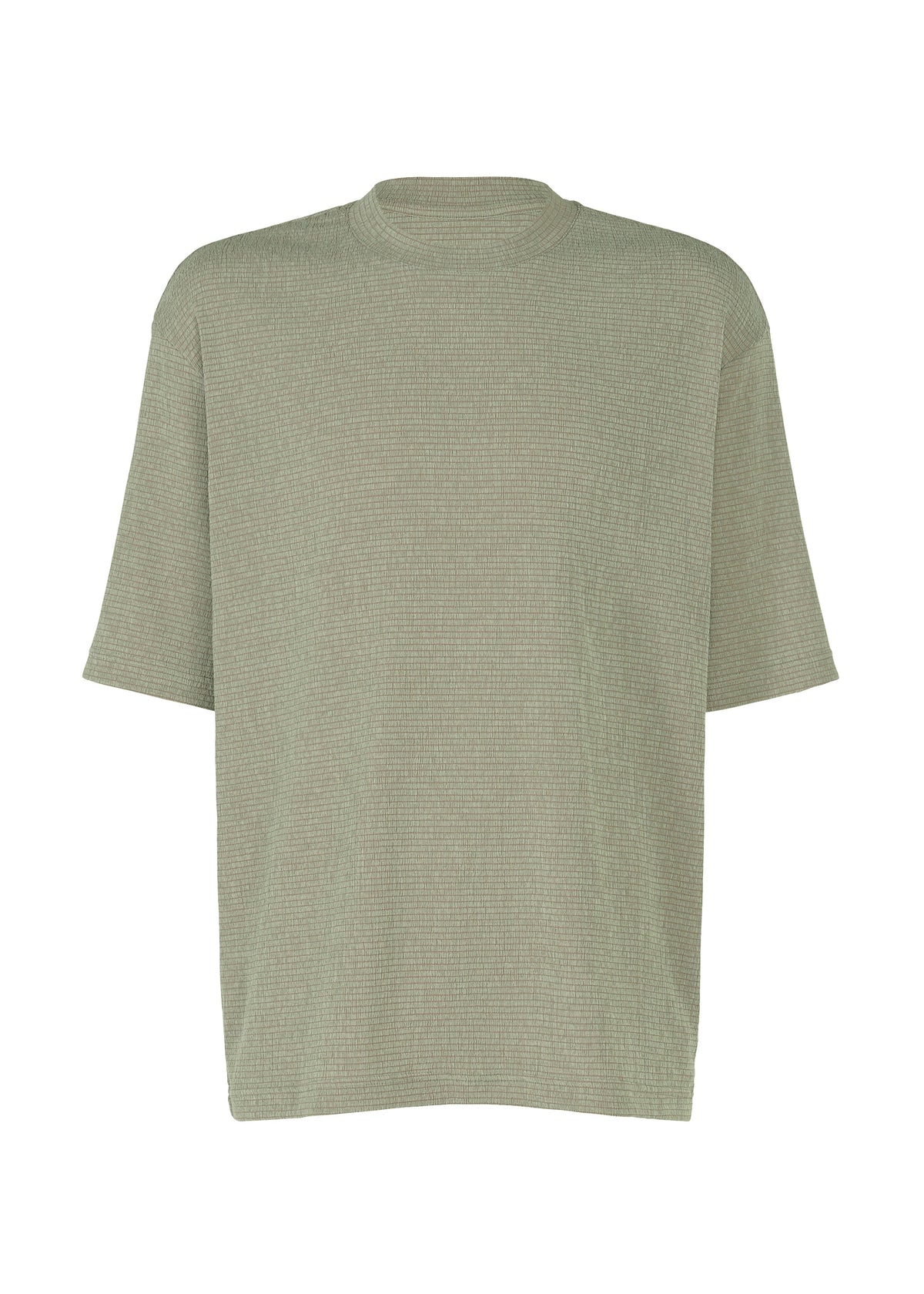 A product shot of the IM MEN SHRINK STRETCH T t shirt in sage green.