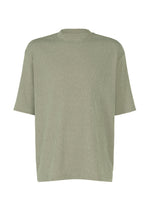 A product shot of the IM MEN SHRINK STRETCH T t shirt in sage green.