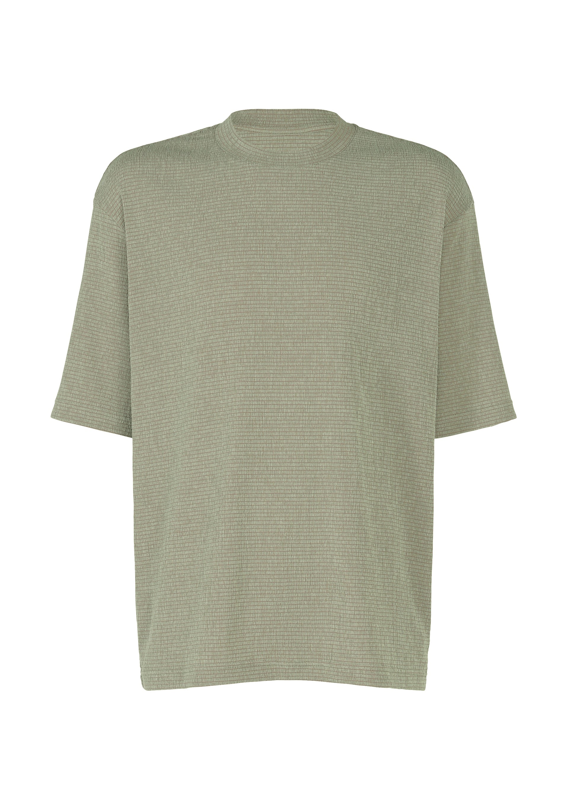 A product shot of the IM MEN SHRINK STRETCH T t shirt in sage green.