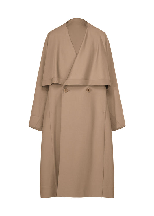 A product shot of the IM MEN FRONT BACK coat in beige.