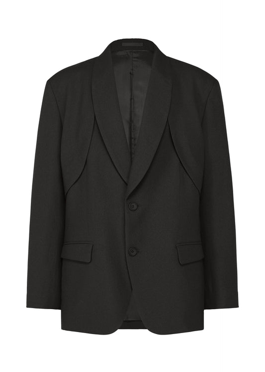 A product shot of the IM MEN SHRINK WOOL jacket in black.