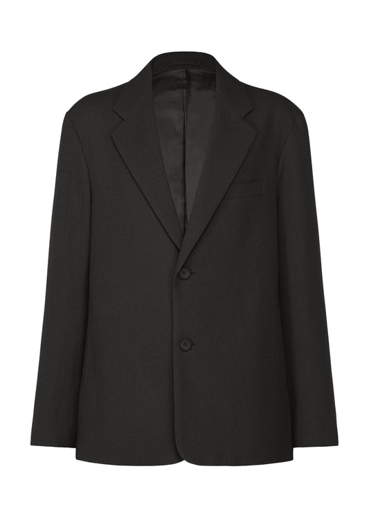 A product shot of the IM MEN SHRINK WOOL jacket in black.