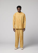 A model wears the IM MEN KASURI kasuri-trousers-black-2.