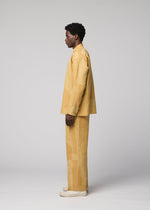 A model wears the IM MEN KASURI kasuri-trousers-black-2.