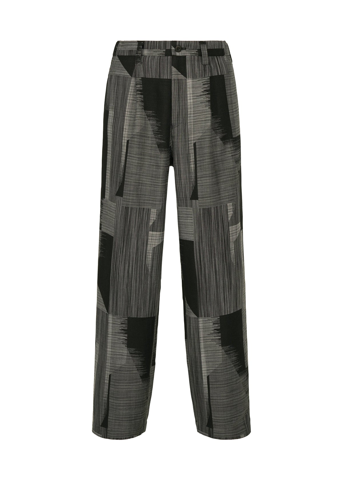 A product shot of the IM MEN KASURI pants in black.