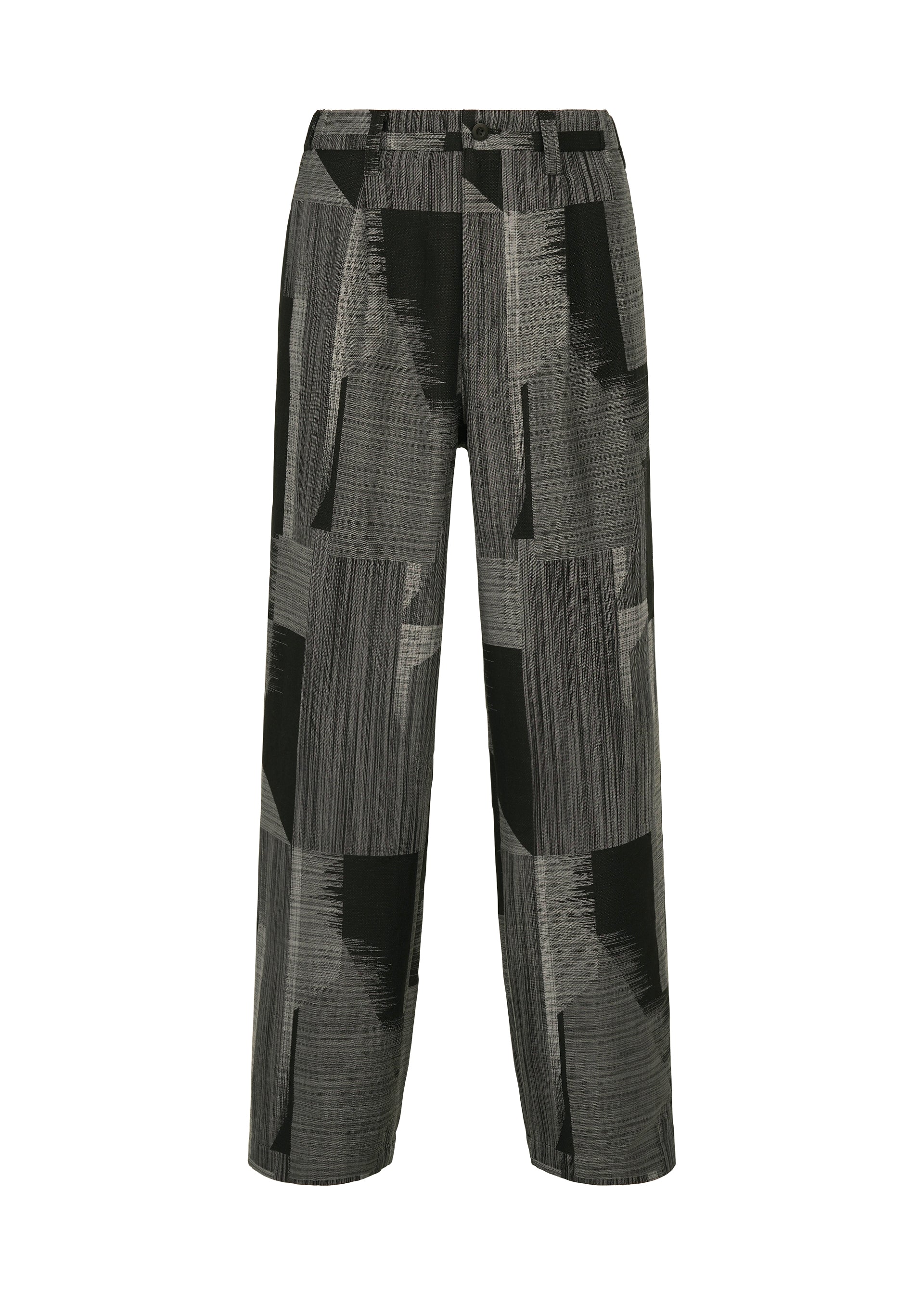 A product shot of the IM MEN KASURI pants in black.