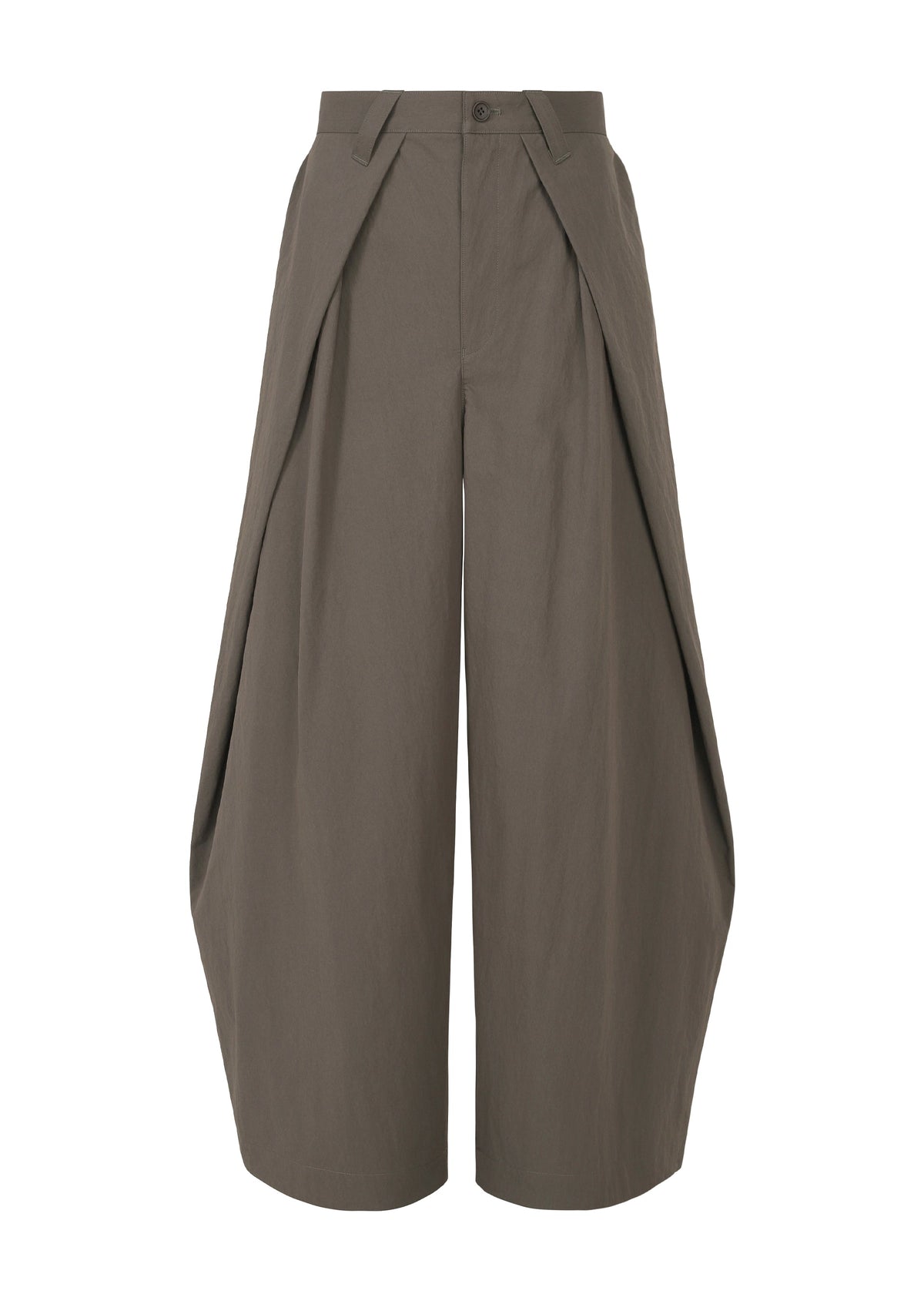 A product shot of the IM MEN OVERLAP trousers in brown.