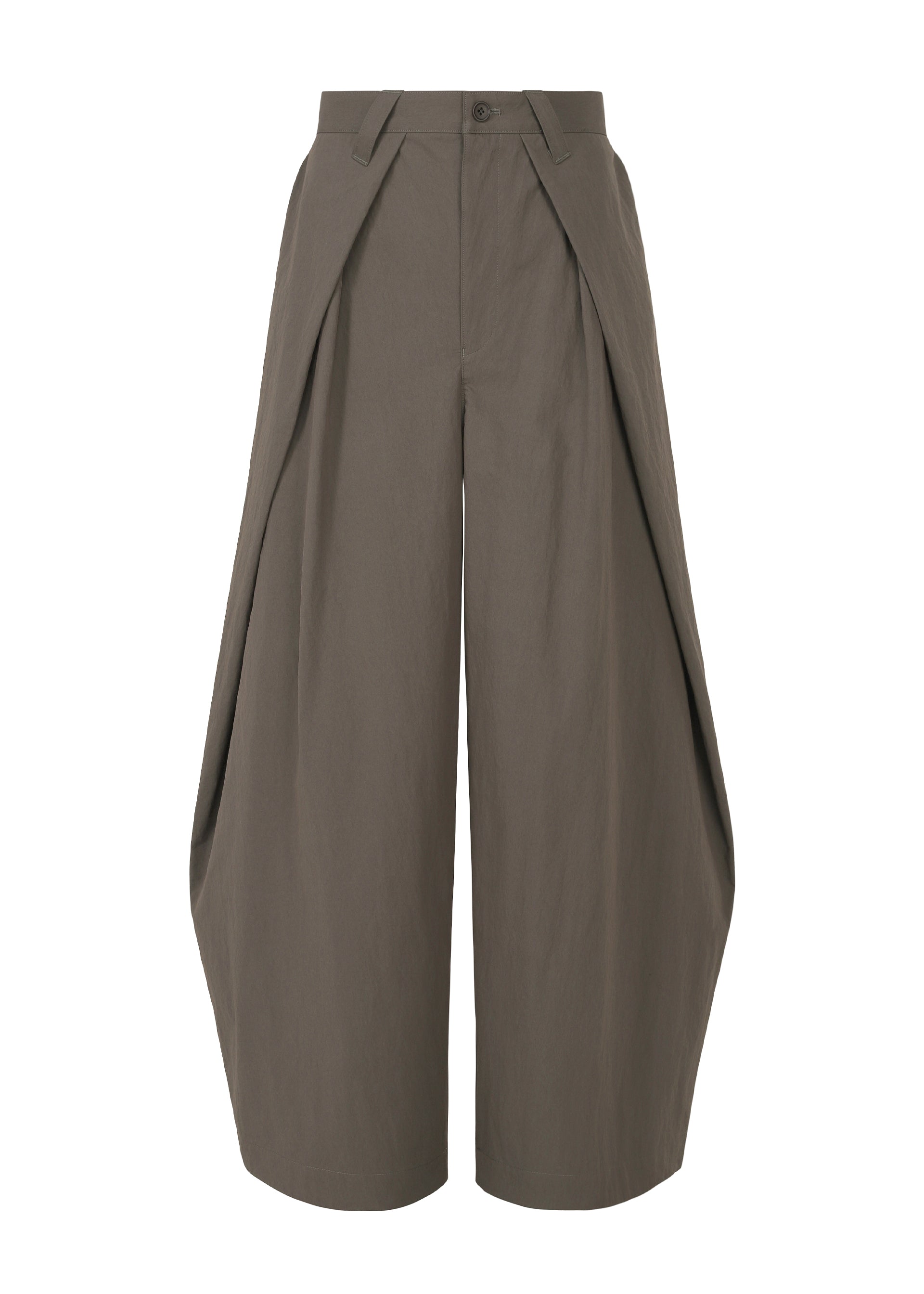A product shot of the IM MEN OVERLAP trousers in brown.