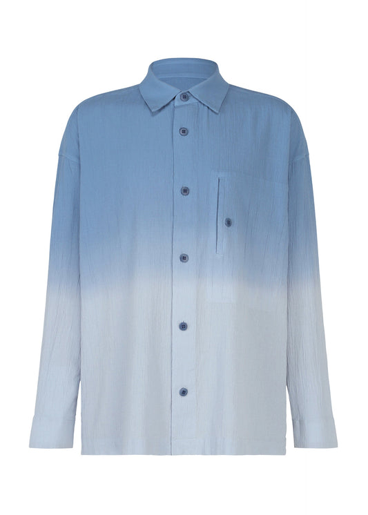A product shot of the IM MEN DRIP SHIRT shirt in blue.