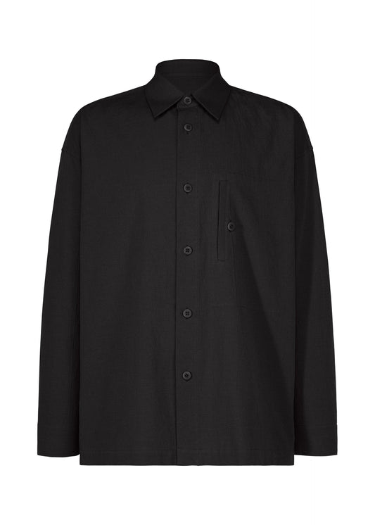 A product shot of the IM MEN COTTON YAK shirt in black.