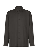 A product shot of the IM MEN DOUBLE WEAVE CREPE shirt in charcoal gray.