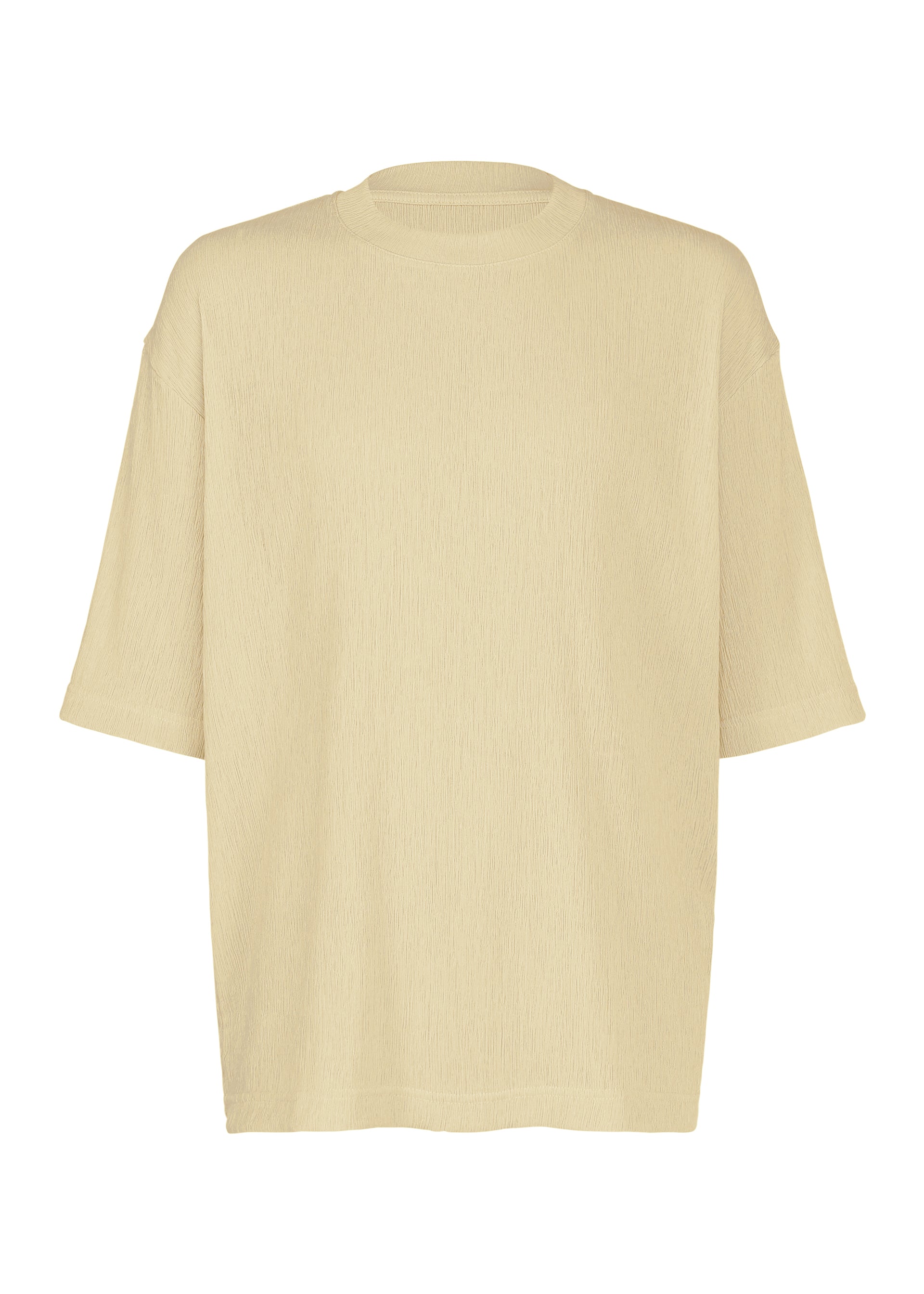 A product shot of the IM MEN CREPE TUCK JERSEY shirt in light beige.