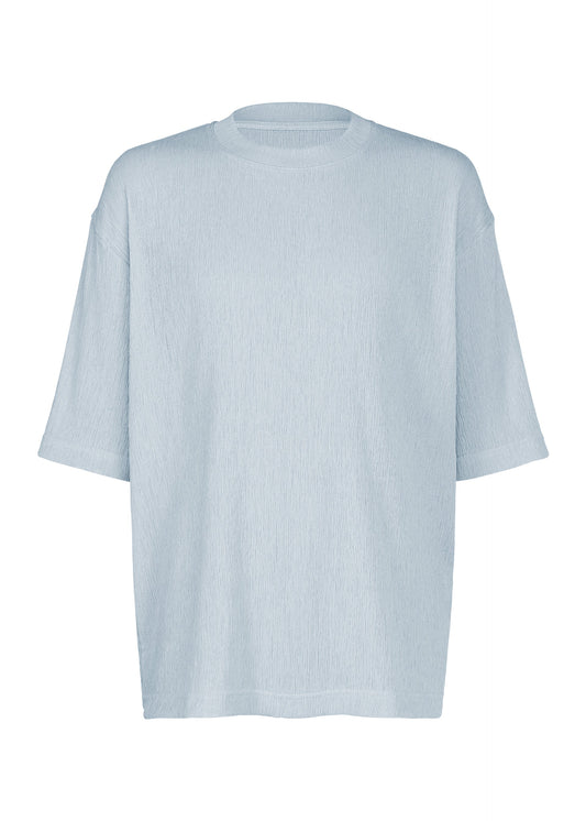 A product shot of the IM MEN CREPE TUCK JERSEY shirt in saxe blue.