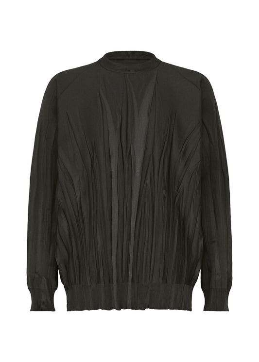 A product shot of the IM MEN RIPPLE KNIT knit in black.