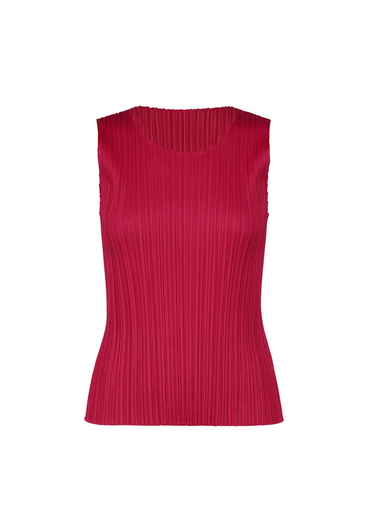 A product shot of the PLEATS PLEASE ISSEY MIYAKE NEW COLORFUL BASICS 4 pp67jk4012305 in carmine.
