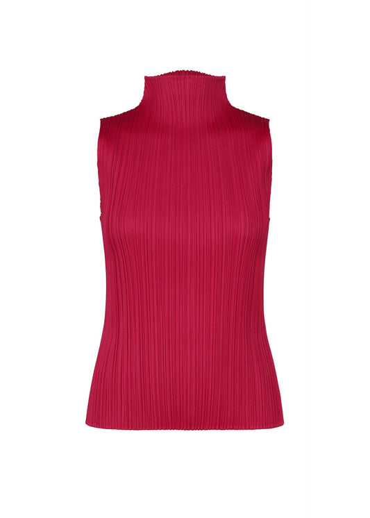 A product shot of the PLEATS PLEASE ISSEY MIYAKE NEW COLORFUL BASICS 4 pp67jk4022305 in carmine.