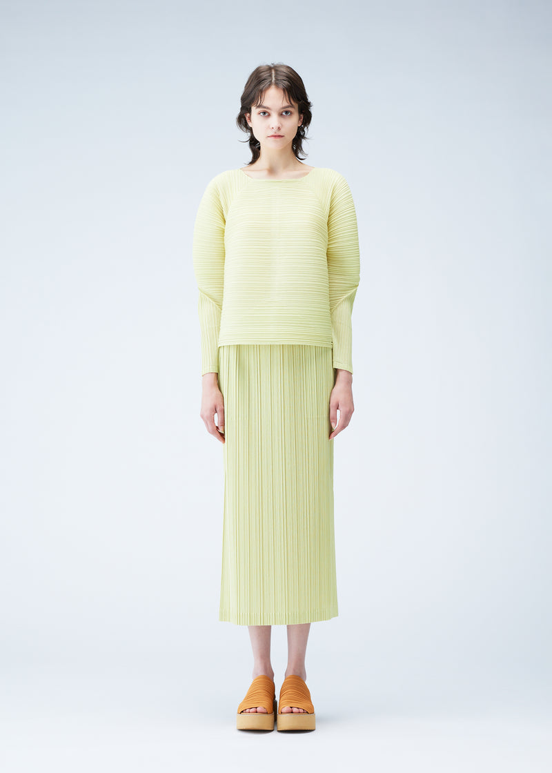 RAMIE PLEATS Skirt Cream Yellow