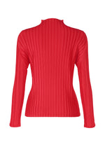 A detail shot of the Pleats Please Issey Miyake RIB PLEATS NOVEMBER shirt.