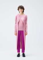 A model wears the Pleats Please Issey Miyake MONTHLY COLORS SEPTEMBER coat.